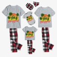 thumbnail image 2 of Pijamas familiares navideños a juego, conjuntos de pijamas grises, árboles de coco, Navidad en julio, 2 of 3