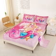 thumbnail image 2 of Erosebridal Cute Mermaid Pattern Queen Sheet Sets,Ocean Life Sea Animal Bed Set For Girls Teens 4-Piece, 2 of 6