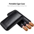 thumbnail image 2 of Lishi Travel Leather Cigar Case and Humidor for 3 Cigars with Cutter, 2 of 5