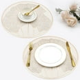 thumbnail image 6 of CHUNYAN Waterproof Leaf Vinyl Placemats, Non-Slip, Round Table Mats, Wedding Anniversary, Indoor and Outdoor, Set of 6, 15 in, 6 of 6