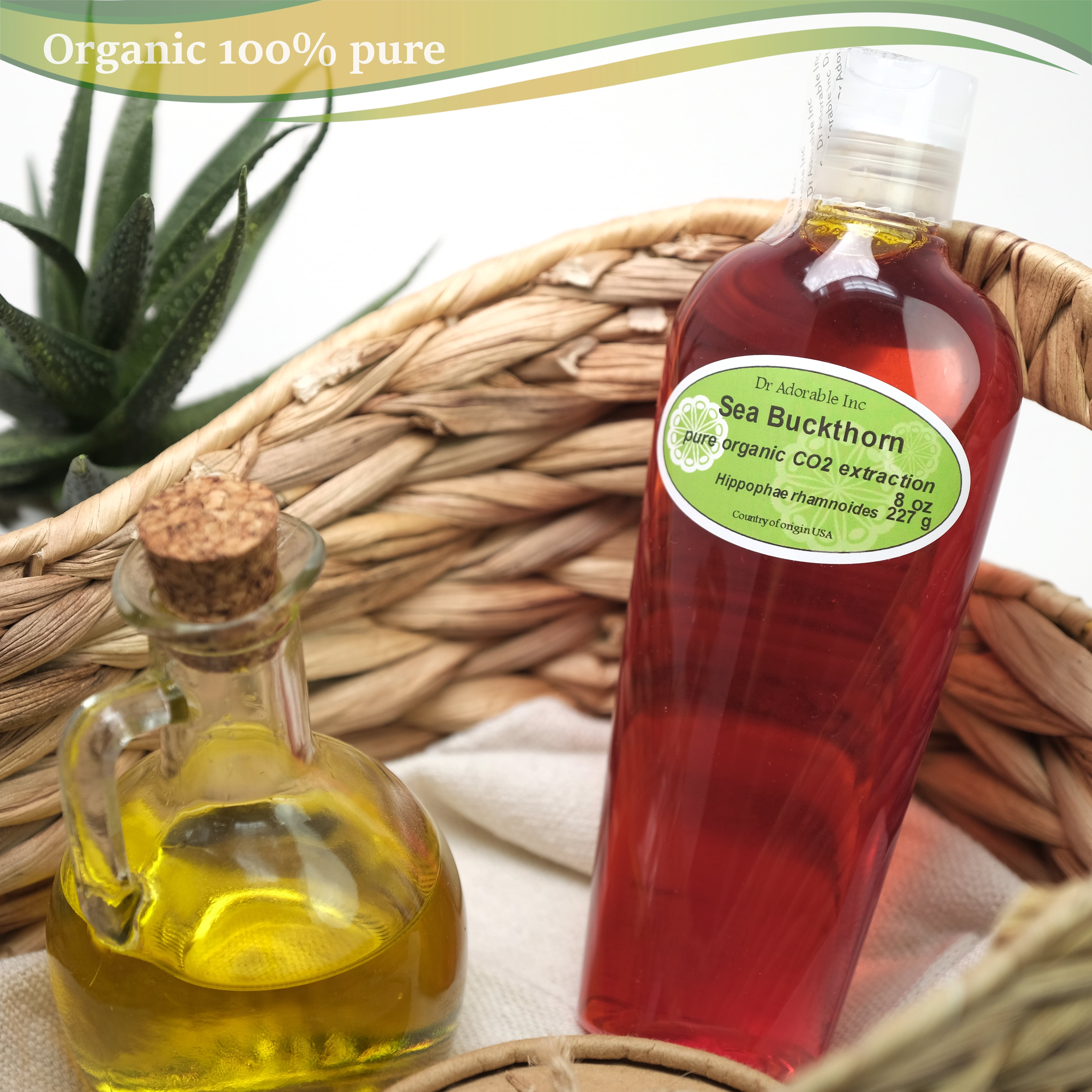 Dr. Adorable - 100% Pure Sea Buckthorn Oil - Organic CO2 Extracted Moisturizing Oil For Face Skin Hair Anti Aging - 8 oz