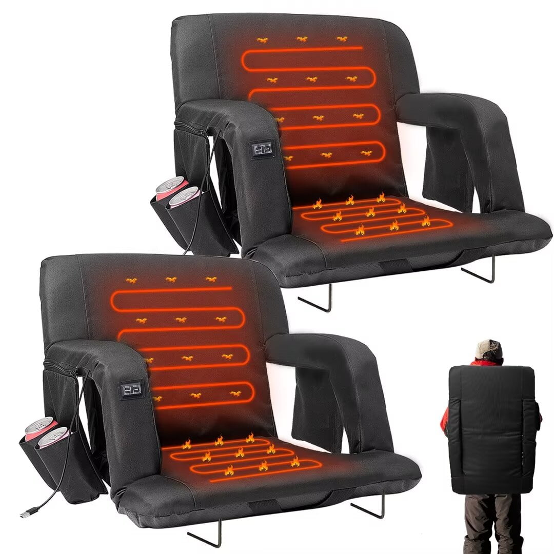 NAIZEA 2 Pack Portable Widen Stadium Chairs for Outdoor Sport Events Stadium Seats for Bleachers Bleacher Seat with Back Support Folding Stadium Seat Bleacher Chair