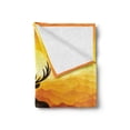 thumbnail image 2 of Antlers Soft Flannel Fleece Throw Blanket, Deer at Sunset Adventure Wildlife Panoramic Valley Hill Silhouette, Cozy Plush for Indoor and Outdoor Use, 50" x 70", Burnt Sienna Marigold, by Ambesonne, 2 of 5