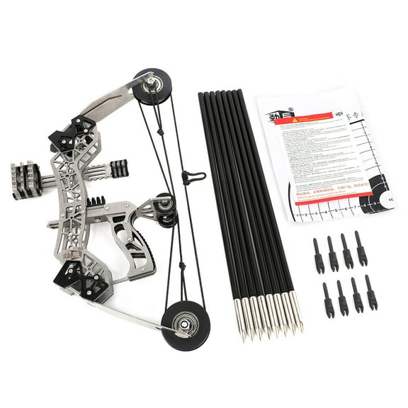 10'' Mini Compound Bow Set 12lbs Shoot Range 40-50m Toy Game Gift Practice