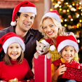 thumbnail image 2 of Paquete de 5 gorros de Papá Noel de Navidad para adultos y niños, gorro de Navidad de terciopelo de felpa, Año Nuevo, suministros festivos para fiestas brillar Juguete, 2 of 4