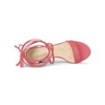 thumbnail image 4 of BLISSFUL STEP Women's Shoes Lace-Up Chunky Heel Open Toe Cross Strap Sandals Watermelon Red 7, 4 of 8