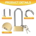 thumbnail image 3 of Uxcell Solid Brass Padlocks Keyed Alike Long Shackle Lock Padlock with Keys Weatherproof 2.4", 3 of 7
