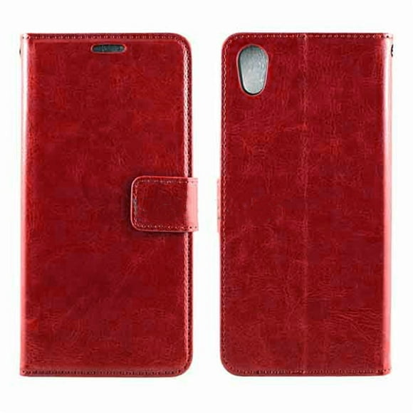 [PST] Blackberry DTek 50 Case, Leather Magnetic Card Slot Wallet Folio Flip Case Cover