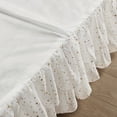 thumbnail image 2 of Your Zone Organza Two-Tier Ruffle Bed Skirt Gold Metallic Printed White Full/Queen, 2 of 5