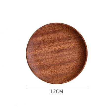 

KABOER Handmade Simple Solid Wood Original Round Oval Restaurant Snack Plate Dessert Plate Wooden Tray