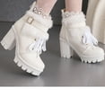 thumbnail image 4 of Wavsuf Work Boots for Women Soft Toe Oversized Short Ankle-High with High Heel Winter White Shoes Size 40, 4 of 6