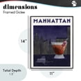 thumbnail image 3 of Retro Manhattan Cocktail Cityscape Black Framed Giclee Art, design by Brett Blumenthal, 3 of 9