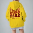 thumbnail image 5 of MuXi Women's Oversized Letter Print Hoodie Soft Pullover Sweatshirt Casual Loose Fit Comfortable Daily Wear (Yellow,XXXL), 5 of 6