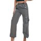 thumbnail image 1 of Pantalones afelpados Gibobby para mujer informales con estampado y cordón gris XL, 1 of 3
