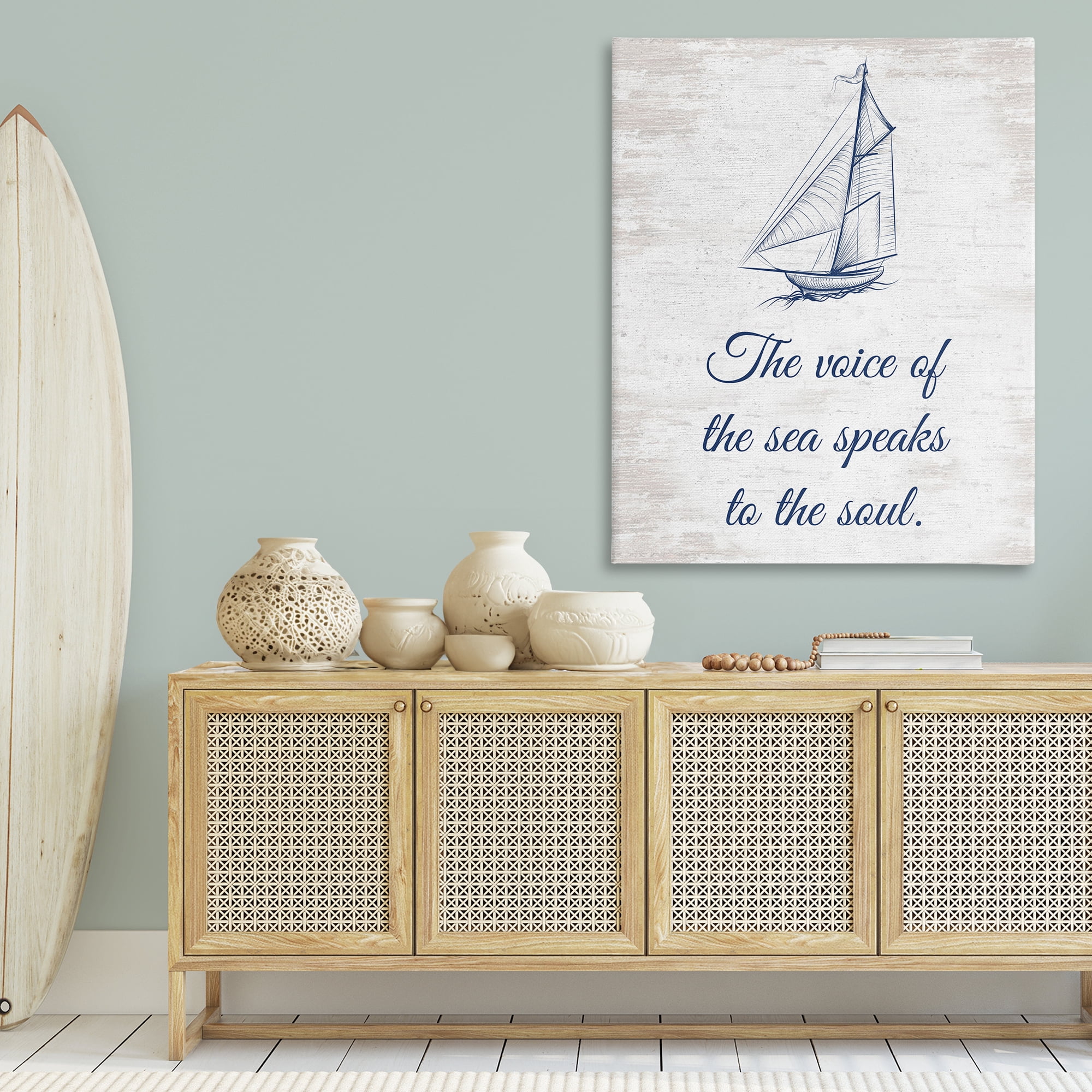 Stupell Industries Voice Of The Sea Transportation Painting Gallery Wrapped Canvas Art Print Wall Art, 36 x 48