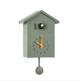 thumbnail image 2 of Reloj de pared Reloj de pared de plástico con forma de casa Reloj despertador que indica la hora Sala de estar Decoración de oficina, Verde Eigraketly HA001810-01B, 2 of 6