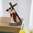 thumbnail image 3 of Estatua de resina de Jesús, figura de cruz, figura sagrada católica, escultura de Cristo, adorno decorativo para estante de mesa, colección de coches Macarena Estatuilla de Jesús, 3 of 8