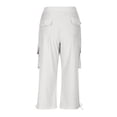 thumbnail image 6 of Twczz Girls Capris with Pockets- Wide Leg Casual Summer Elastic Waist Kids Cargo Pants White Size 12, 6 of 7