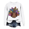 thumbnail image 2 of Oversized Thanksgiving Sweatshirts For Women Graphic Comfort Colors Hoodies Thanksgiving Turkey Printed Long Sleeve Crew Neck Loose Fit Pullover White XXL, 2 of 4