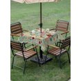 thumbnail image 4 of Outdoor Tablecloth with Umbrella Hole and Zipper, Sage Green Floral Waterproof Patio Tablecloth for Dining 54''x54'', Spring Flowers Leaves Farmhouse Wipeable Table Cover for Picnic BBQ Party Patio, 4 of 9