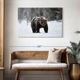 thumbnail image 3 of Elephant Stock Winter Grizzly Bear Wall Art - Horizontal Canvas Wall Art - Living Room Wall Decor - Animal Canvas - Brown And Gray Decor - 45" x 30", 3 of 8