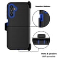 thumbnail image 4 of Takfox Samsung Galaxy A14 5G Case with Belt Clip Holster [Built in Screen Protecotr] Military Grade Heavy Duty Protection 3 in 1 Shockproof Armor Rugged Durable for Galaxy A14 5G Phone - Black+Blue, 4 of 6