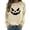 Beige, variant on Stylish Women’s Hoodless Sweatshirt for Autumn Winter Fashion with Unique Patterned Round Neck Ideal for Casual Outings and Halloween Celebrations Grey S