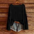 thumbnail image 6 of Dasayo Cold Shoulder Women's Tops Black Long Sleeve Knit Sweaters Thin Plus Size Solid Fall Shirts Women Sweatshirt L, 6 of 6