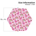 thumbnail image 2 of Pofeuu Cute Flamingo Print Coasters for Drinks, 4Pack PU Leather Coasters, Bar Drink Coasters for Tabletop Protection, Furniture from Damage-Hexagon, 2 of 6