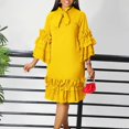 thumbnail image 3 of Women's Tiered Ruffle Dress 2025 Summer Vintage Layered A-line Swing Midi Dress, 3 of 5