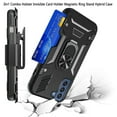 thumbnail image 3 of For Samsung Galaxy S22 Plus 3in1 Combo Holster Invisible Card Holder Magnetic Ring Stand Hybrid Case Cover - Black, 3 of 3
