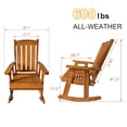 thumbnail image 6 of Innovaze Wooden Patio Rocking Chair,Solid Fir Wood,Heavy Duty 600LBS, for Outdoor or Indoor (Teak Tone, 2-pack), 6 of 8