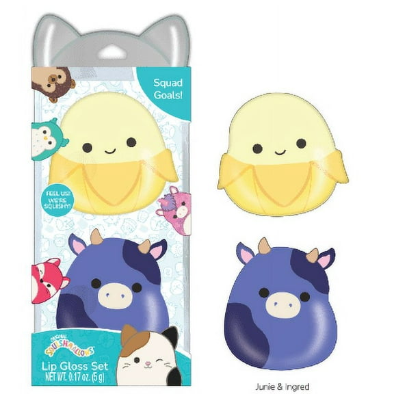 Squishmallows Lip Gloss Set - Junie and Ingred, 2 Pieces