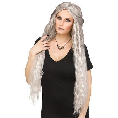 Siren Ghost Wig Adult Costume Accessory Silver