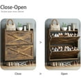 thumbnail image 4 of VEANERWOOD Armoire à Chaussures Moderne avec 2 Portes Rabattables et Étagère de Rangement Réglable pour Couloir et Entrée, Étagère à Chaussures Autoportante Étroite avec Tablette Ouverte, Brun, 4 of 7