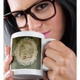 thumbnail image 2 of Couple In Snow Scene, Vintage Postcard Look With Lace, Green, 11oz Magic Transforming Mug, 2 of 8