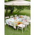 thumbnail image 3 of Outdoor Tablecloth with Umbrella Hole and Zipper, Easter Rectangle Table Cloth 54x80 Inch Waterproof Tablecloth, Spring Watercolor Bunny Eggs Tulip Flower Plant Picnic Table Cover for Patio Camping, 3 of 7