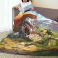 thumbnail image 6 of Honeii Cute Mushroom Town Print Fleece Blanket - Throw Blanket for Bed, Sofa, Couch, Camping, and Travel , Microplush Ultra Soft Warm Blanket-80"x60", 6 of 7