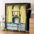 thumbnail image 4 of YOUPINS Clothes Organizer 3 Hanging Rod Shelf Portable Closet with Cover Clothes Rack Standing Closet Clothes Storage Wardrobe Garment Cabinet, 4 of 8