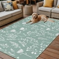 thumbnail image 2 of Fsddascl White Teal Spring Floral Outdoor Rug for Patio/Deck/Porch, Non-Slip Large Area Rug 4 x 6 Ft, Summer Flowers Botanical Indoor Outdoor Rugs Washable Area Rugs, Reversible Camping Rug Carpet, 2 of 5