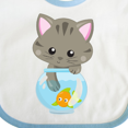 thumbnail image 3 of Inktastic Cute Cat, Little Cat, Kitty, Kitten, Fish Bowl Girls Baby Bib, 3 of 3