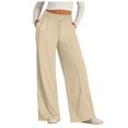 thumbnail image 4 of TRUBKH Fleece Pants Women High Waisted Pants for Women Pants for Women Trendy Cotton Leggings Plaid Leggings for Women Fleece Joggers for Women Sweatpants for Women Beige L, 4 of 9