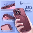 thumbnail image 6 of Compatible with iPhone 15 Pro Max Case with Built-in Camera Lens Protectors Translucent Magnetic 15 Pro Max Phone Case 6.7" [Compatible with Mag-Safe][Great Grip Feeling], Red, 6 of 13