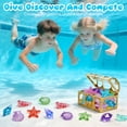 thumbnail image 3 of Chuvikid Diving Gems Pool Toys,36 Colorful Diamond with 2 Big Treasure Chest Pirate Box,Water Pool Games,Underwater Gem Swimming Training Gift for Kids Ages 8-12, 3 of 8