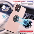 thumbnail image 5 of Hidden Series Compatible with iPhone 12 Case 5G, [Heat Dissipation] [No Fall-Off Kickstand] 360° Metal Ring, 15Ft Military Grade Shockproof Phone Case for iPhone 12 6.1 Inch, Pink, 5 of 13