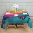 thumbnail image 3 of Colorful Tie Dye Wave Pattern Square Tablecloth,Waterproof Square Table Cover,Wipeable Spillproof Washable Table Cover for Home Kitchen Party Decor 42"X42"(107x107cm), 3 of 6