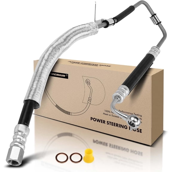 A-Premium Power Steering Pressure Hose Line Assembly Compatible with Toyota Camry 1997-2001, Solara 1999-2003 & Lexus ES300 1997-2001, 3.0L, with Aluminum Foil Sheath, From Pump (43-1/4" Hose)