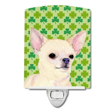 

Caroline s Treasures SS4403CNL Chihuahua St. Patrick s Day Shamrock Portrait Ceramic Night Light 6x4x3 multicolor