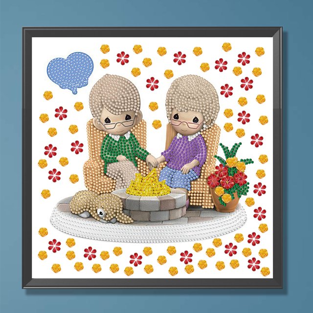 Cuadros Decorativos Kit de pintura de diamante con forma especial parcial de bricolaje 5D para decoración del hogar de muñecas (YXC680) Wdftyju embutido en tela