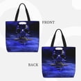 thumbnail image 2 of Pofeuu Steel Skull Print Tote Bag for Women,Hobo HandBags with Zipper,Large Capacity Casual Shoulder Handbags with Inner Pockets, 2 of 7